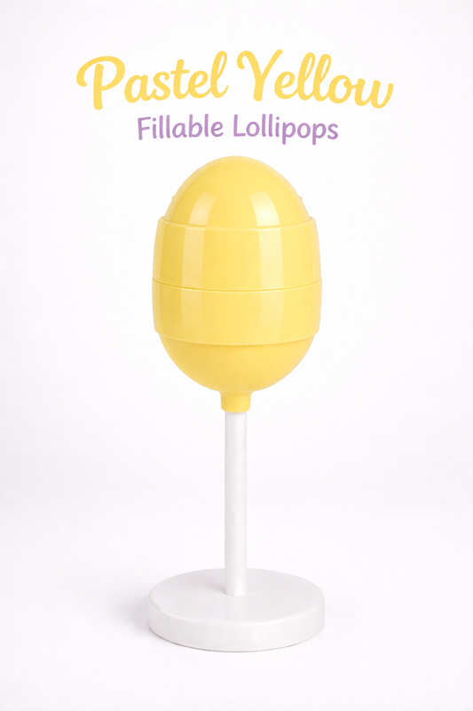 Pastel Yellow Fillable Lollipops in stock