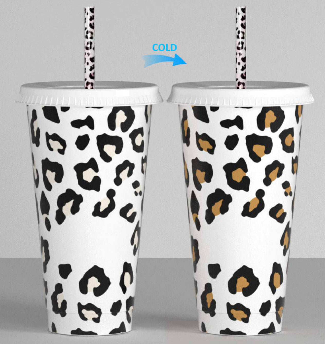 PK10 24oz Colour Changing Leopard Cup