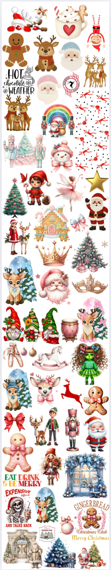 UV DTF Xmas Sheet (55 Decals)