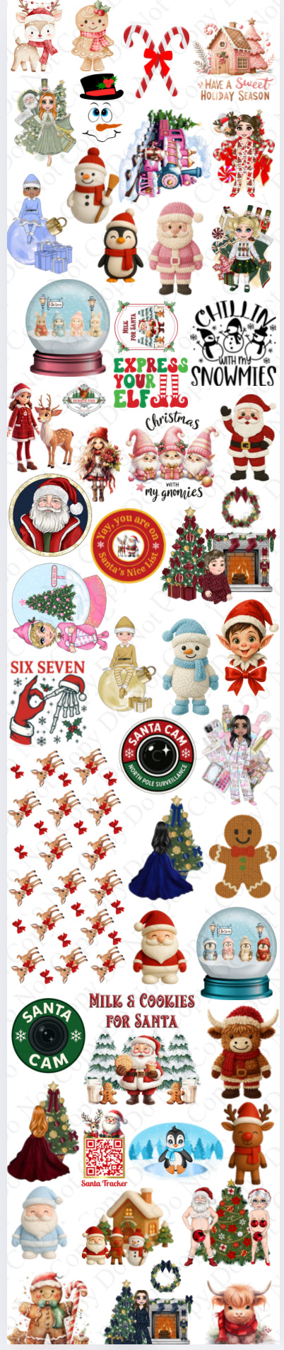 BLACK FRIDAY NEW UV DTF Xmas Sheet 3 (50 Decals)