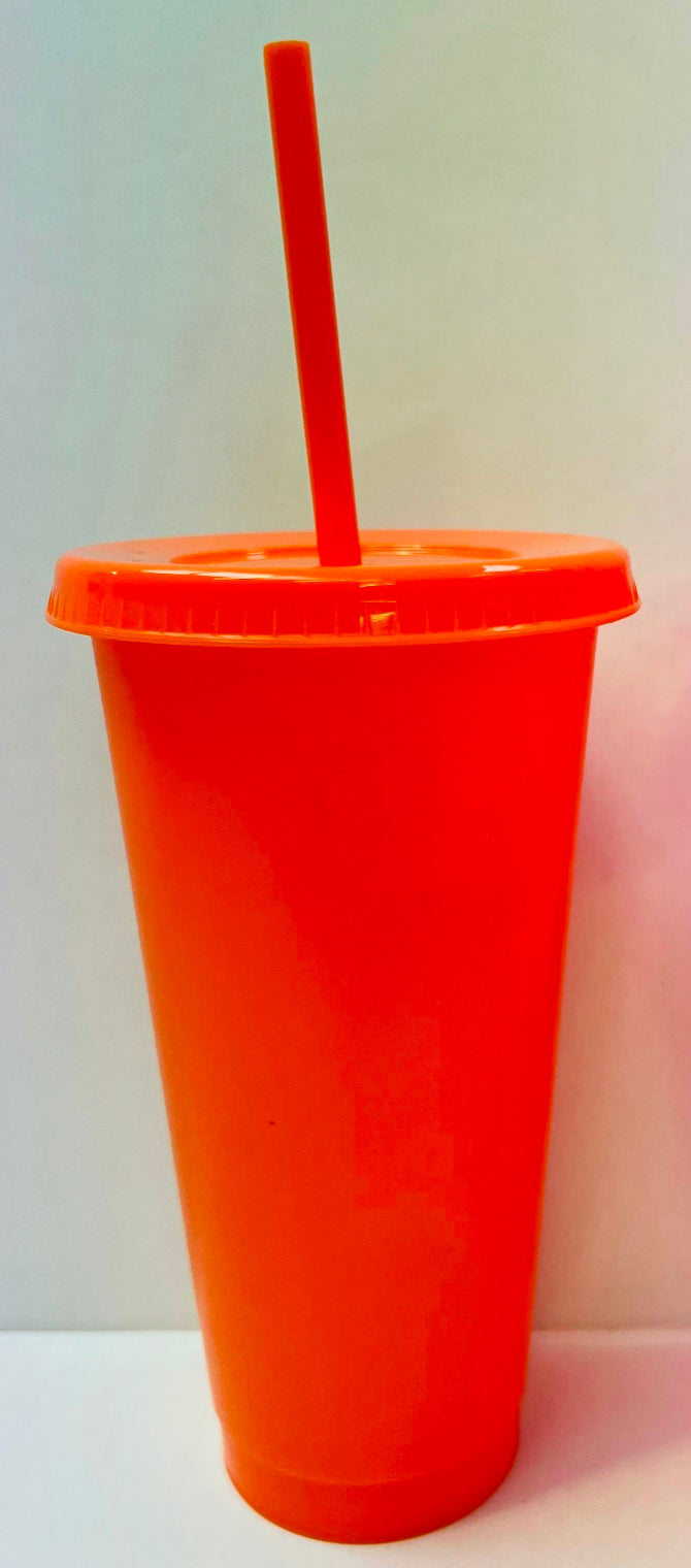 Pk10 24oz Orange Cup