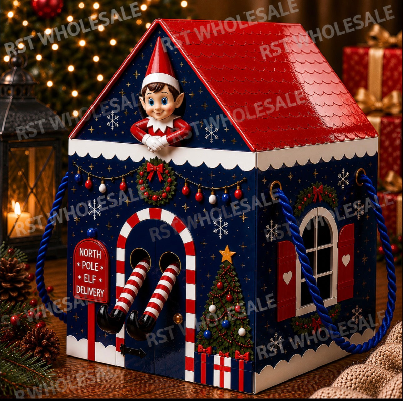 Red and Blue Elf Return Box and 18inch Balloons PRE-Order due September