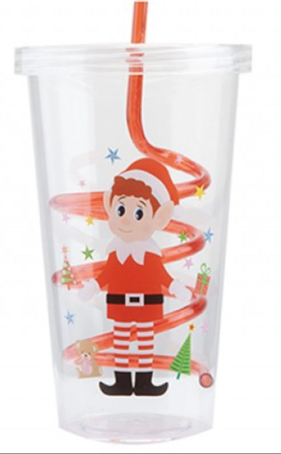 ELVES BEHAVIN BADLY DRINKS CUP WITH STRAW