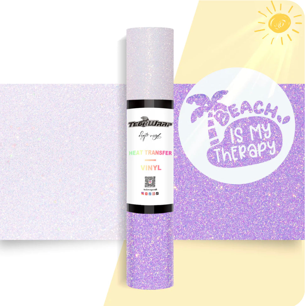 NEW Teckwrap Glitter UV Color Changing Heat Transfer Vinyl (HTV) (Sheets & Rolls)