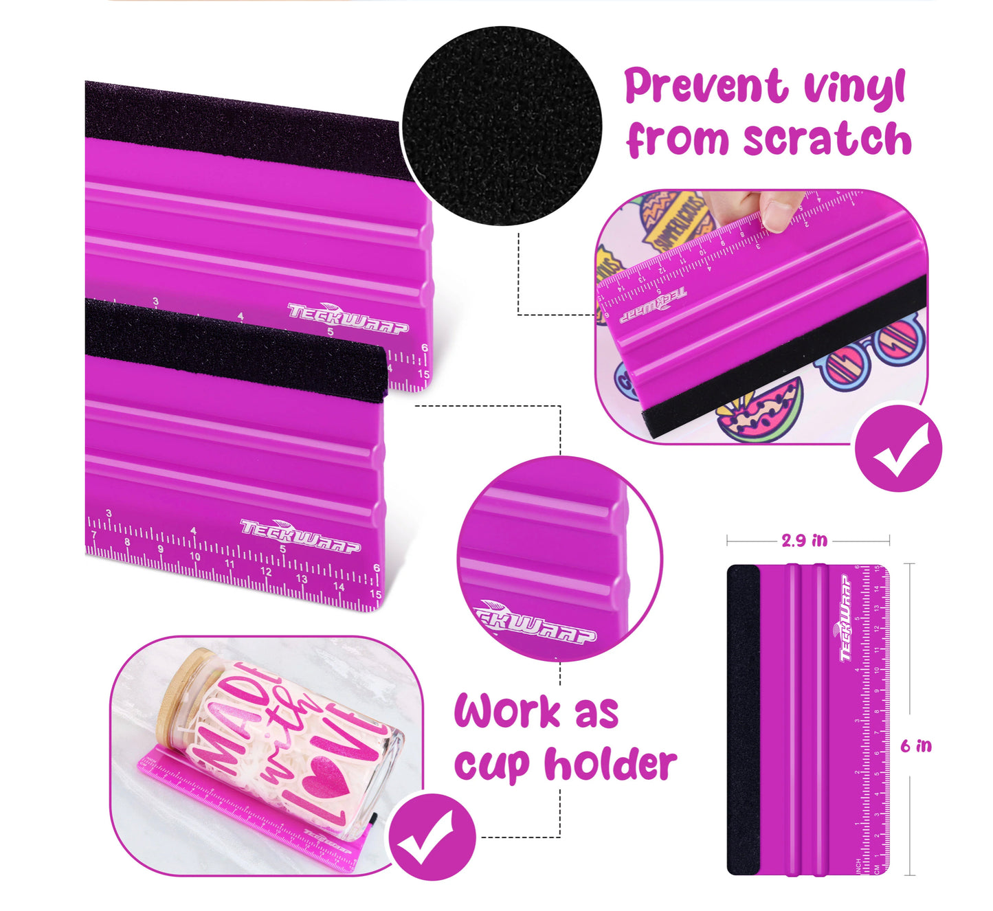NEW Teckwrap XL Hot Pink Squeegee