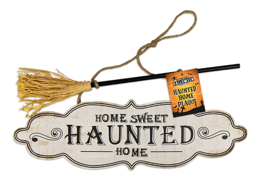 Halloween Haunted Home Plaque