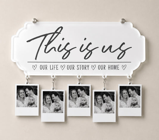 Acrylic Plaque With Hanging Instant Photos (Can be sublimated on)