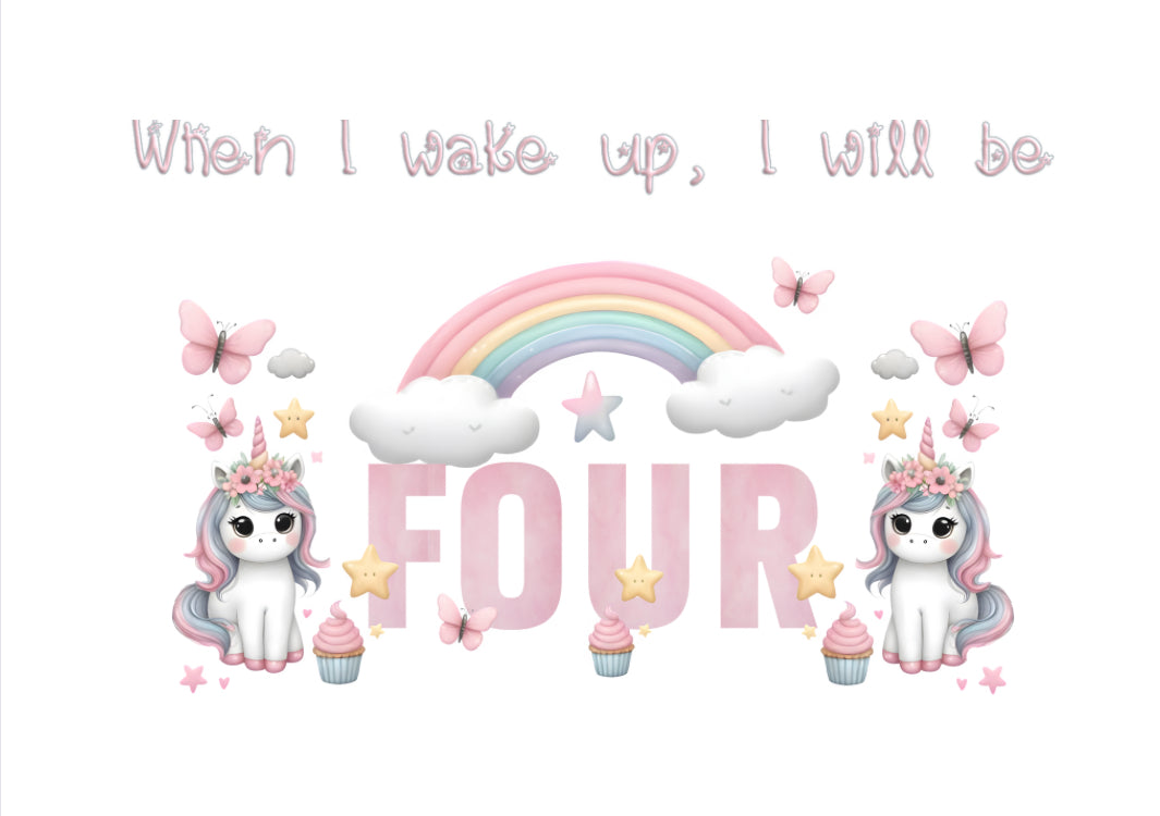 DTF (Fabric) When I Wake Unicorn age 1-12