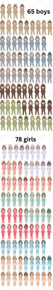 UV Boy & Girl Monster Dolly Mega Sheet (143 Dollys)
