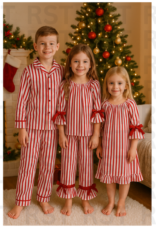 Red and White Stripe Night Dress (Weekly orders)