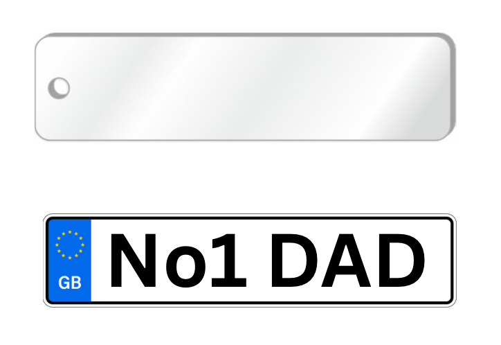 Acrylic Rectangle Keyring Strip Fobs  (Can be sublimated on)