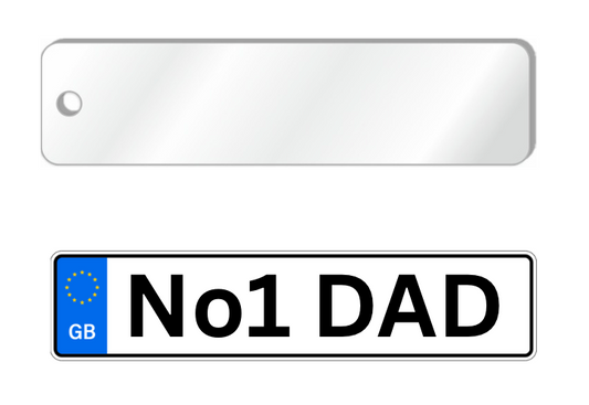 Acrylic Rectangle Keyring Strip Fobs  (Can be sublimated on)