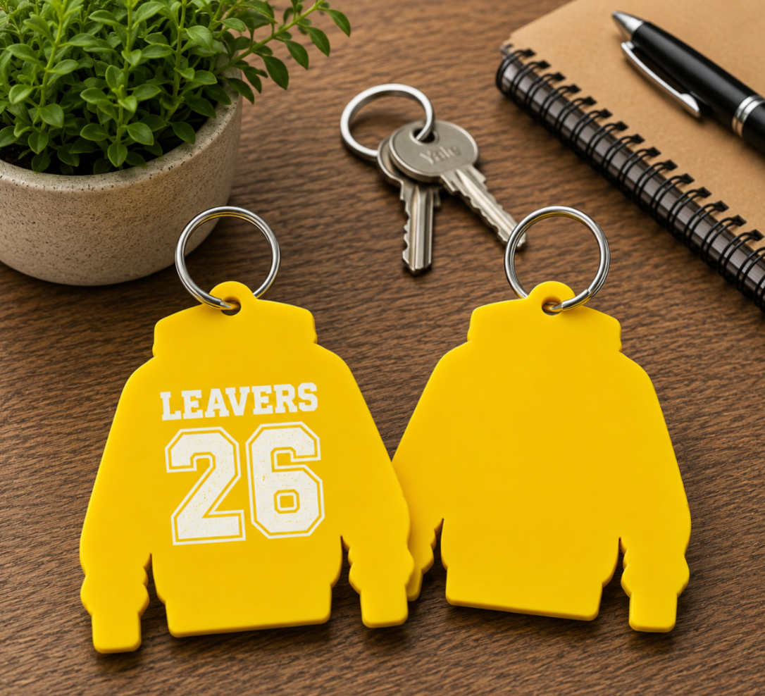 Acrylic 2026 Leavers Hoodie Plaque & Keyring Set (different colour options)