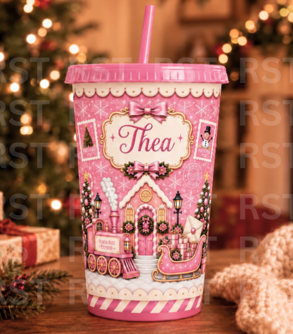 North Pole Pink 24oz Cup - PRE-ORDER (due around November)