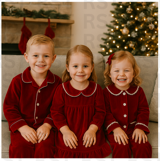 Red Girl Velvet Pyjamas (Weekly orders)