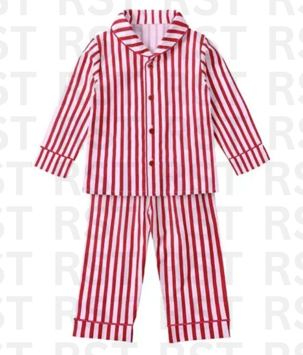Boy Red and White Stripe Pyjamas (Weekly orders)