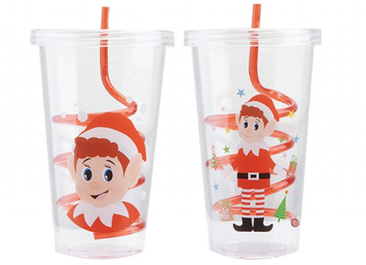 ELVES BEHAVIN BADLY DRINKS CUP WITH STRAW