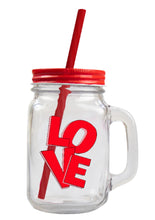 Load image into Gallery viewer, Valentine&#39;s Mason Jar with Straw
