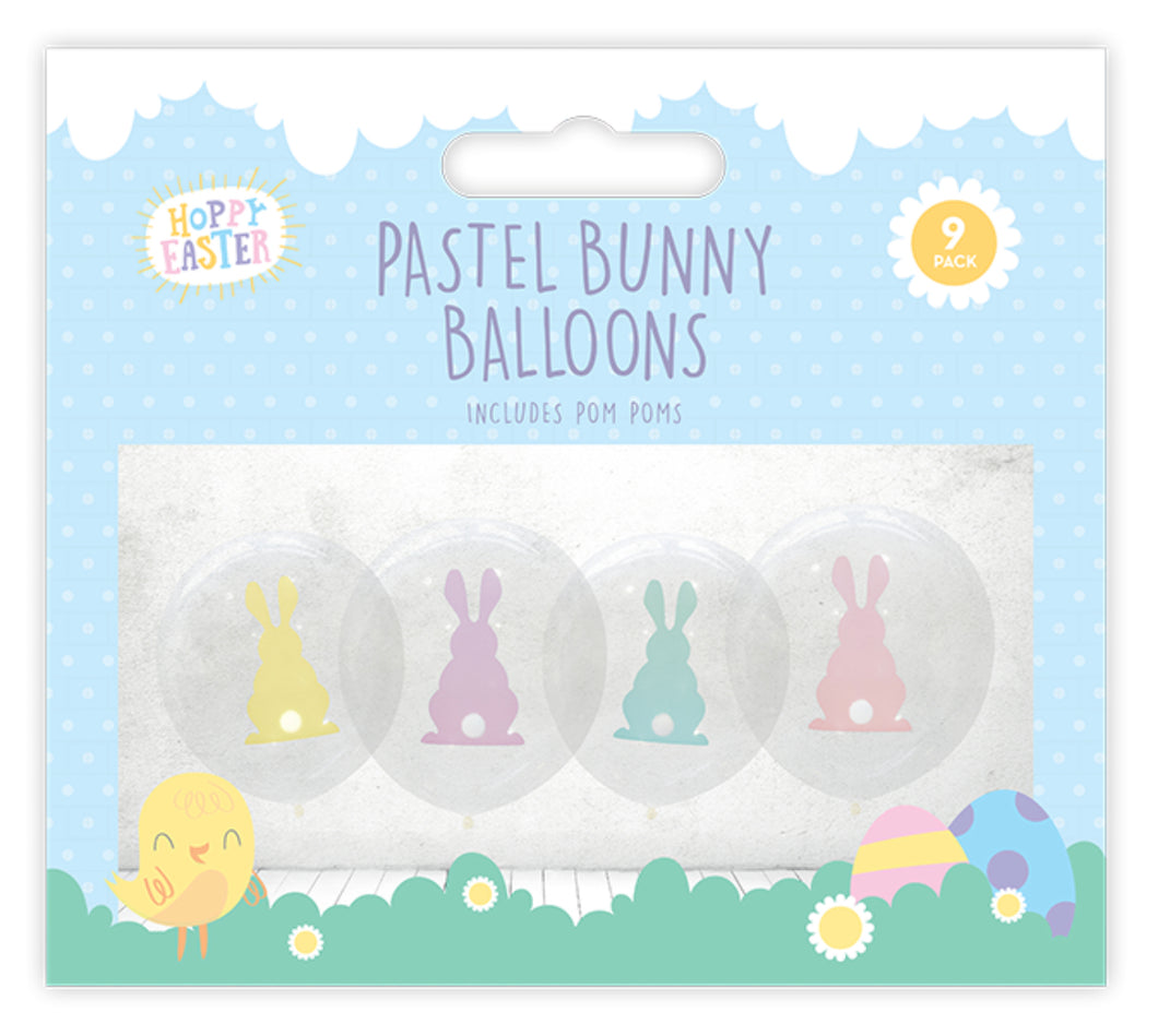 Pastel Bunny Balloons 9pk