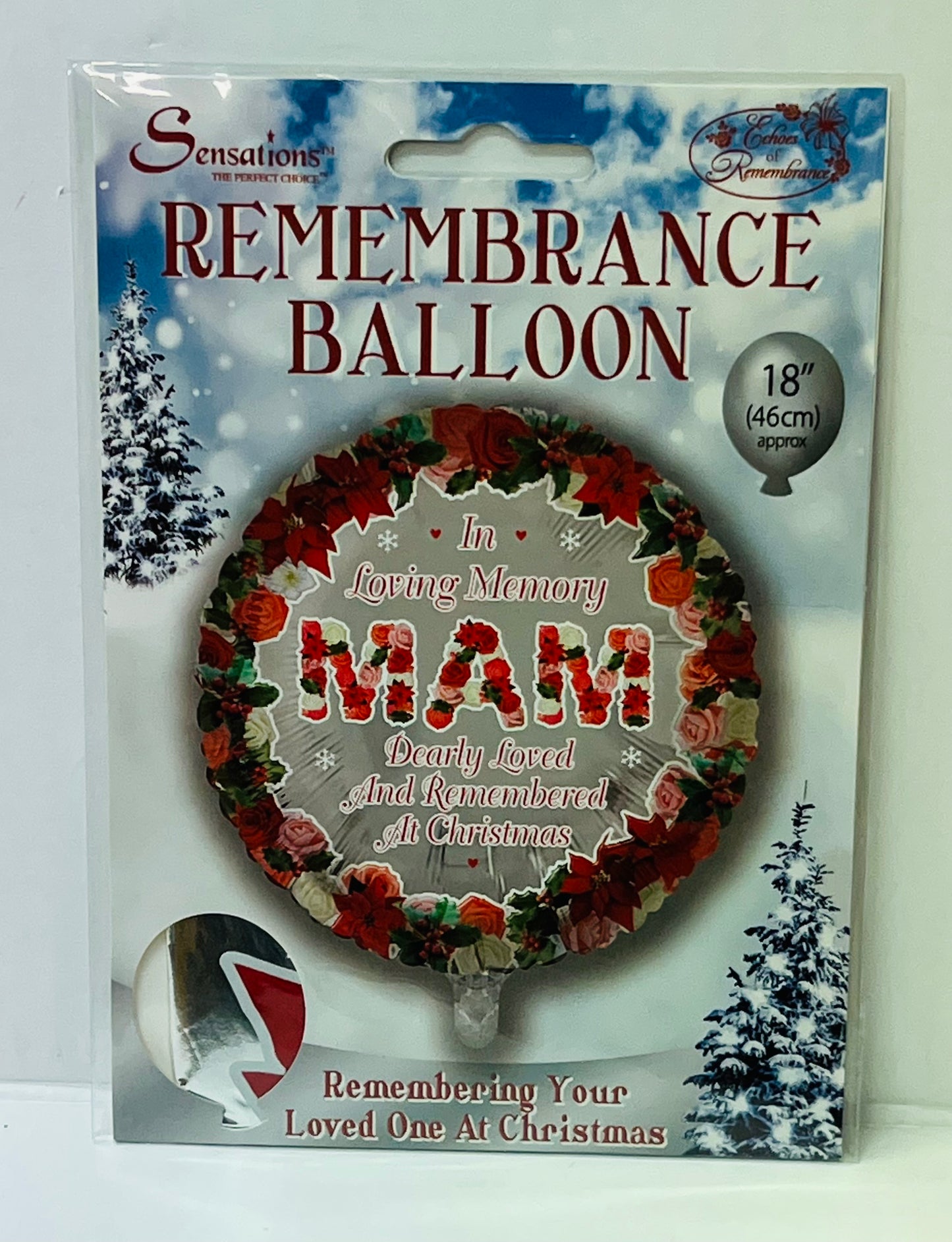 Christmas Remembrance 18inch Foil Balloon