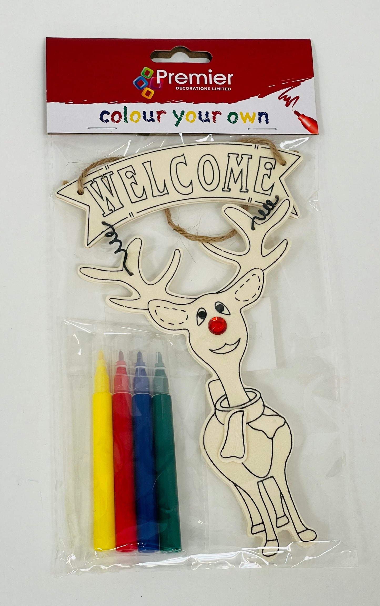 Colouring wooden Tree Decorations