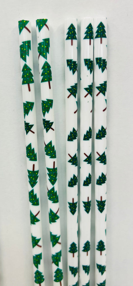 Christmas Pattern Reusable Straws