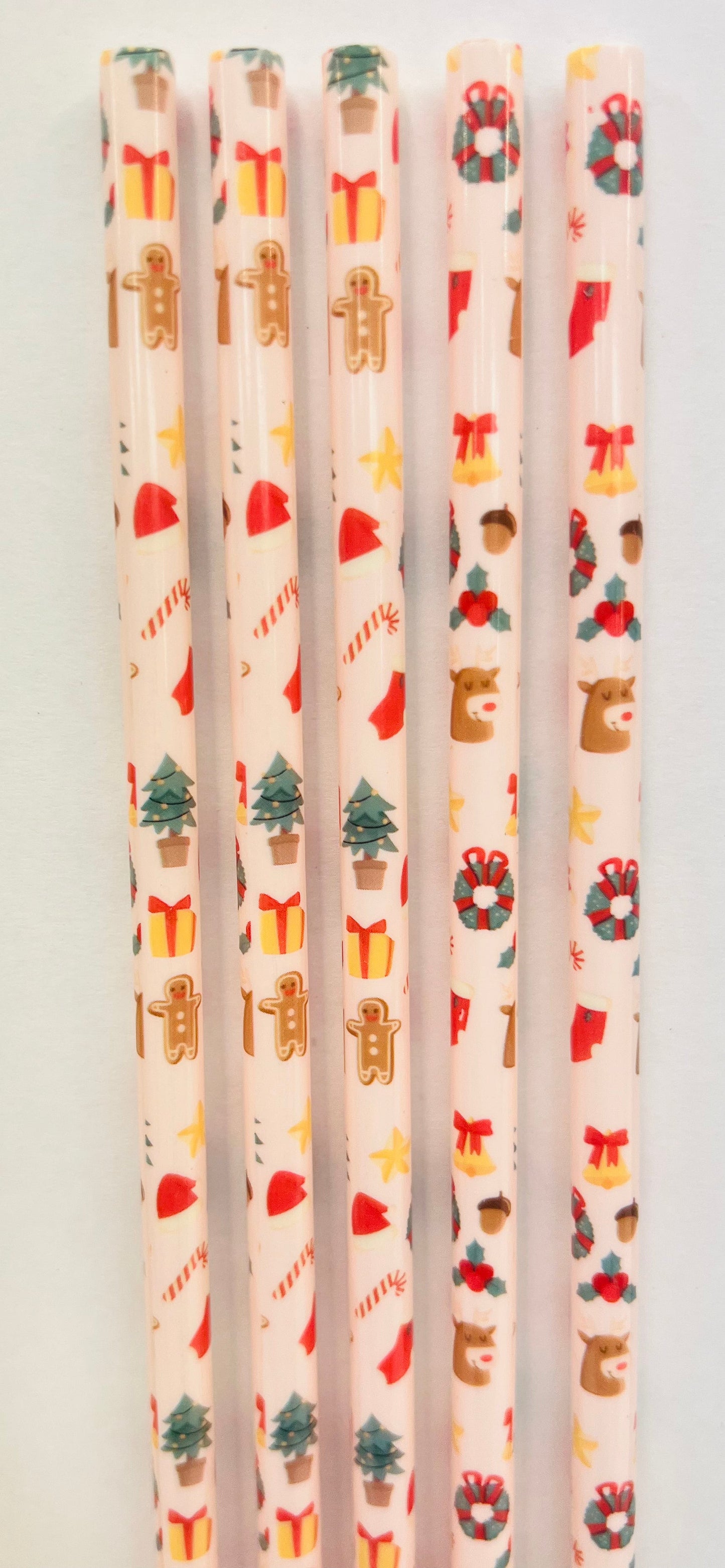 Christmas Pattern Reusable Straws