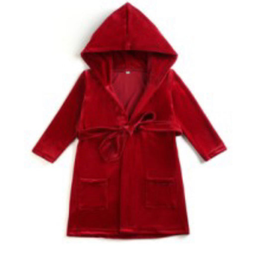 Red Boy Velvet Dressing Gown