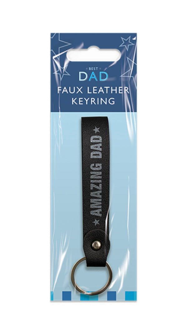 Father's Day Faux Leather Keyring PDQ