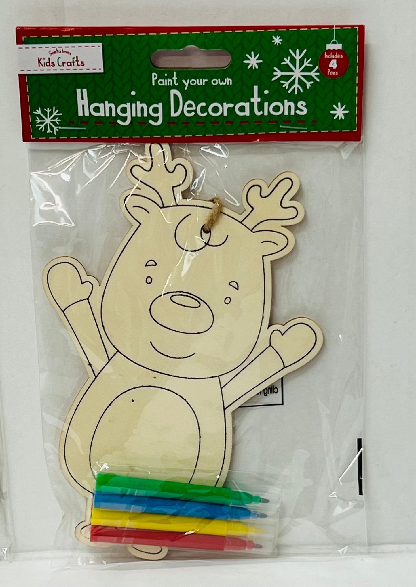 Colouring wooden Tree Decorations