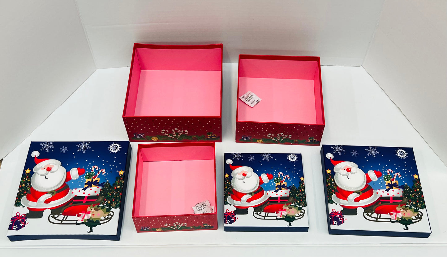 Santa in Sled 3D Stacking boxes
