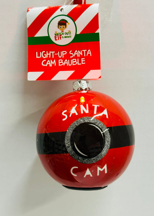 Santa Cam Light Up Bauble